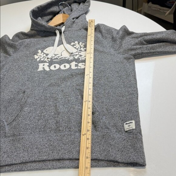 Roots Grey Hoodie with White Logo Size Large - Picture 5 of 7